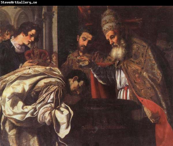 Jacopo Vignali St.Silvester,Pope,Baptizes the Emperor Constantine